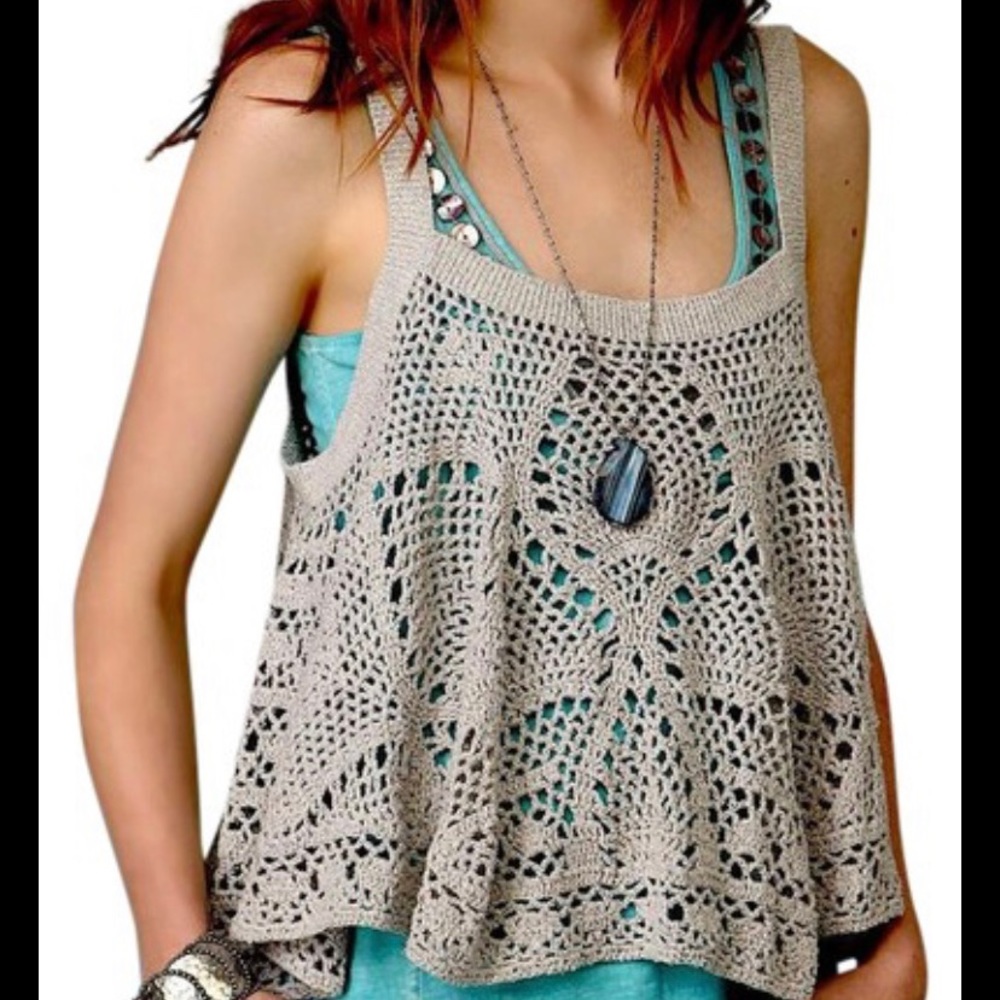 Free People Crochet Tank Top